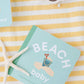 beach baby book, baby beach book, toddler beach book, sports book for toddlers, sports book for babies, baby board book soccer, modern baby books, cute board books, baby shower gift, nursery decor, baby surf book